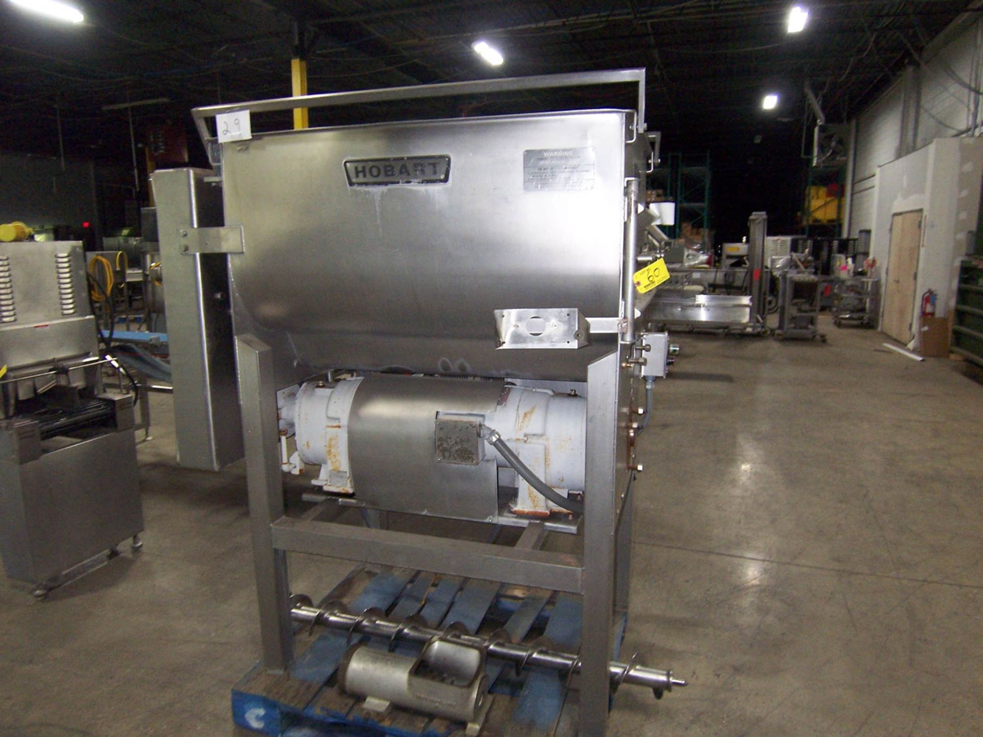 HOBART MDL. 4356-A STAINLESS STEEL DUAL SHAFT MIXER, APPROX. 20 CU FT, BOTTOM AUGER DISCHARGE, S/