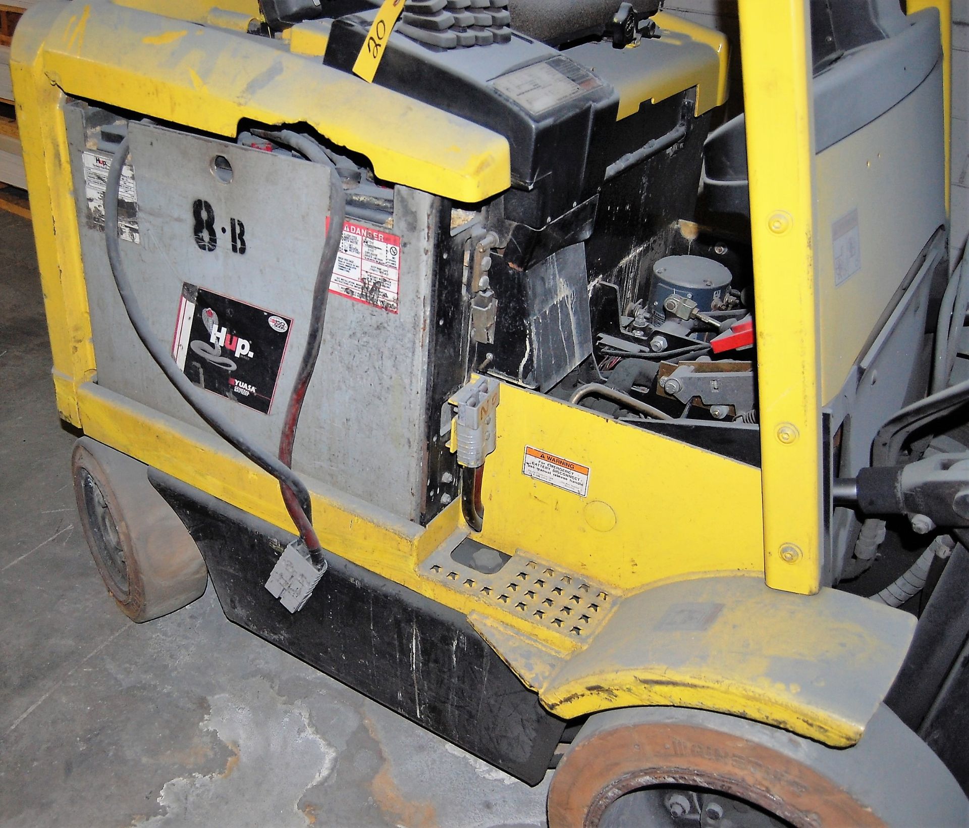 4200# HYSTER MDL. E45XM-27 ELECTRIC FORKLIFT, SIDE SHIFT, 218" REACH, HARD TIRES, C & D BATTERY - Image 3 of 10