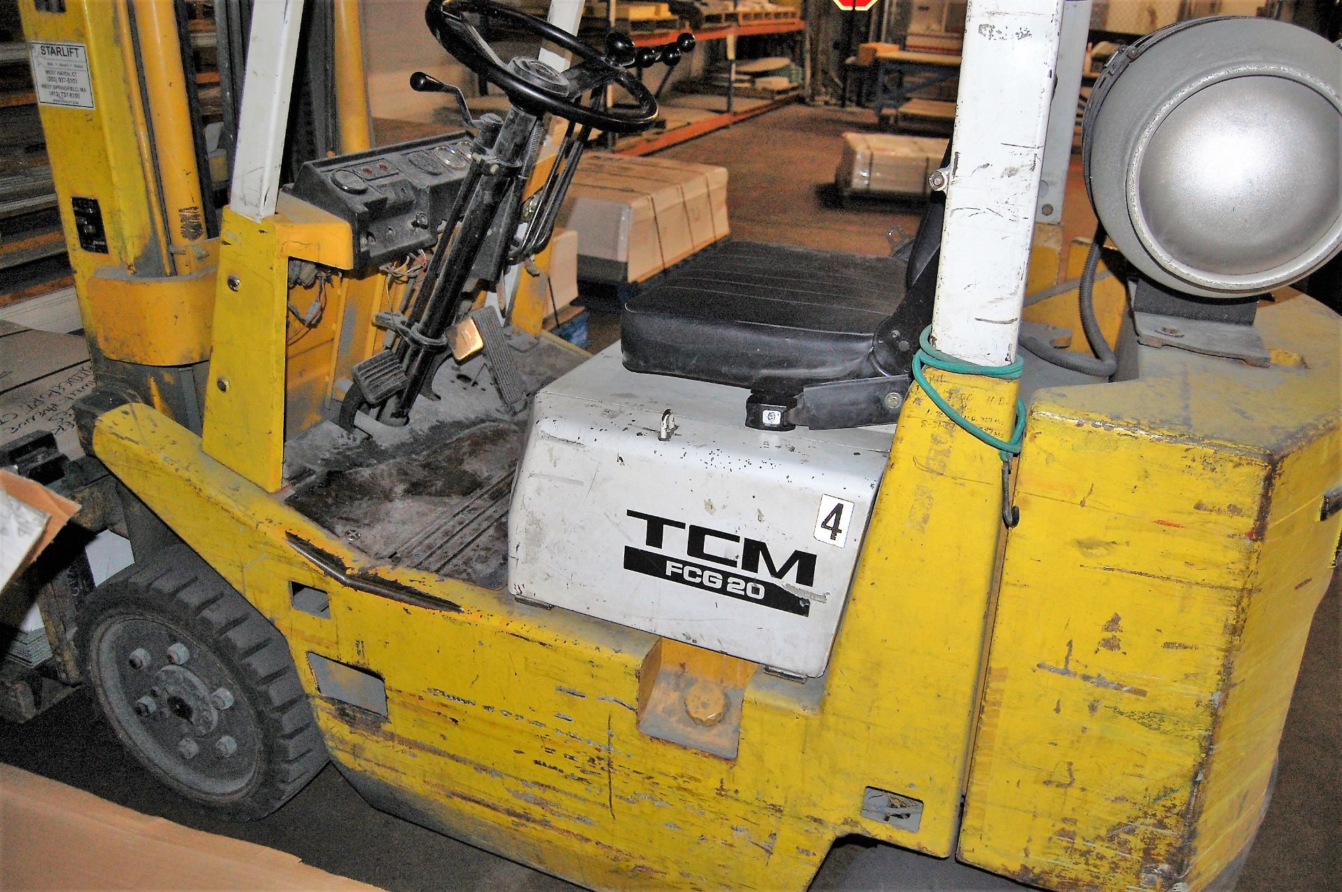 3750# TCM MDL. FCG20N6 PROPANE FORKLIFT, SIDE SHIFT, HARD TIRES, TRIPLE MAST, S/N: 4880-4009 (NO - Image 7 of 7