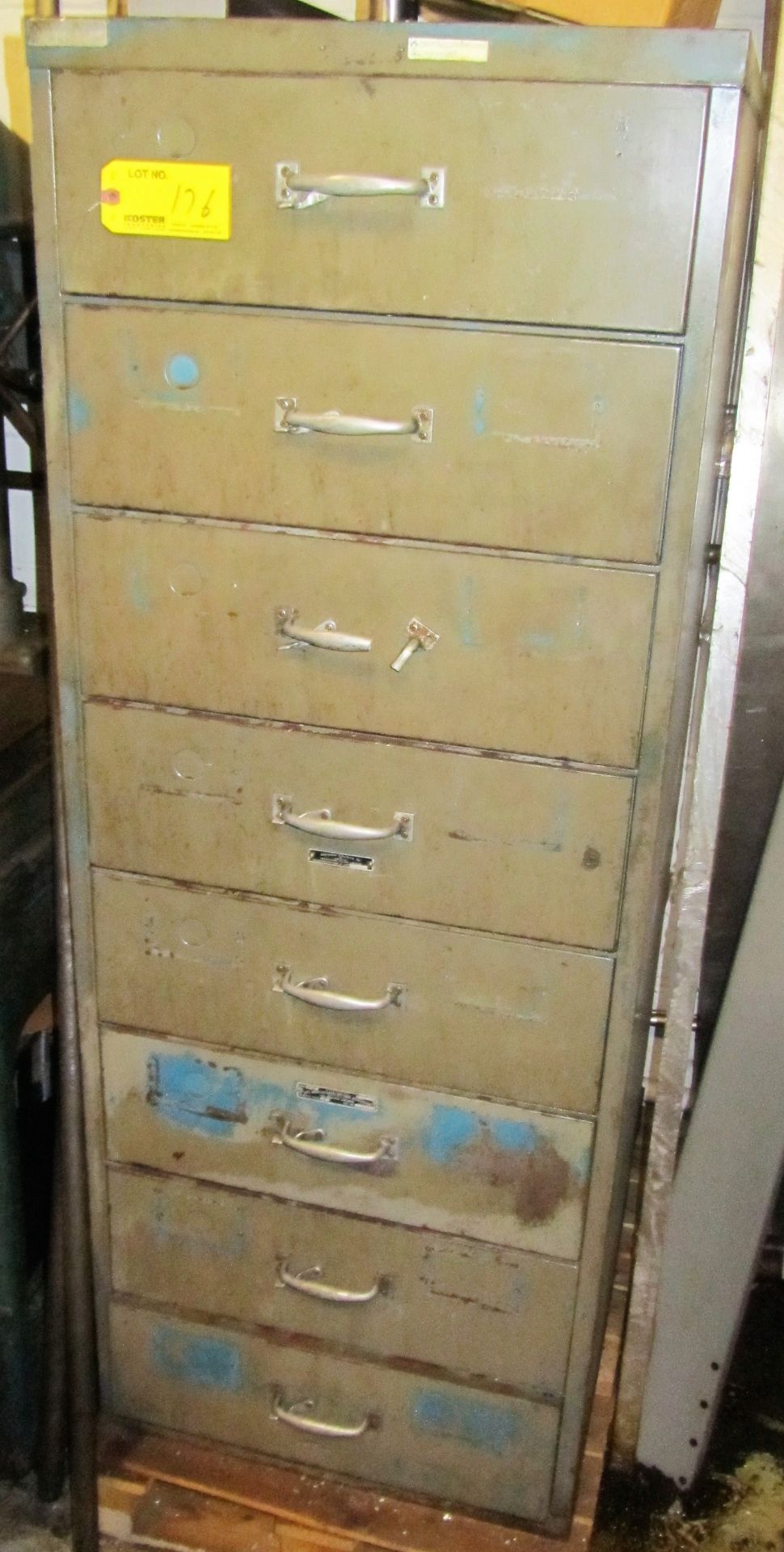 8-DRAWER VERTICAL CABINET WITH CONTENTS
