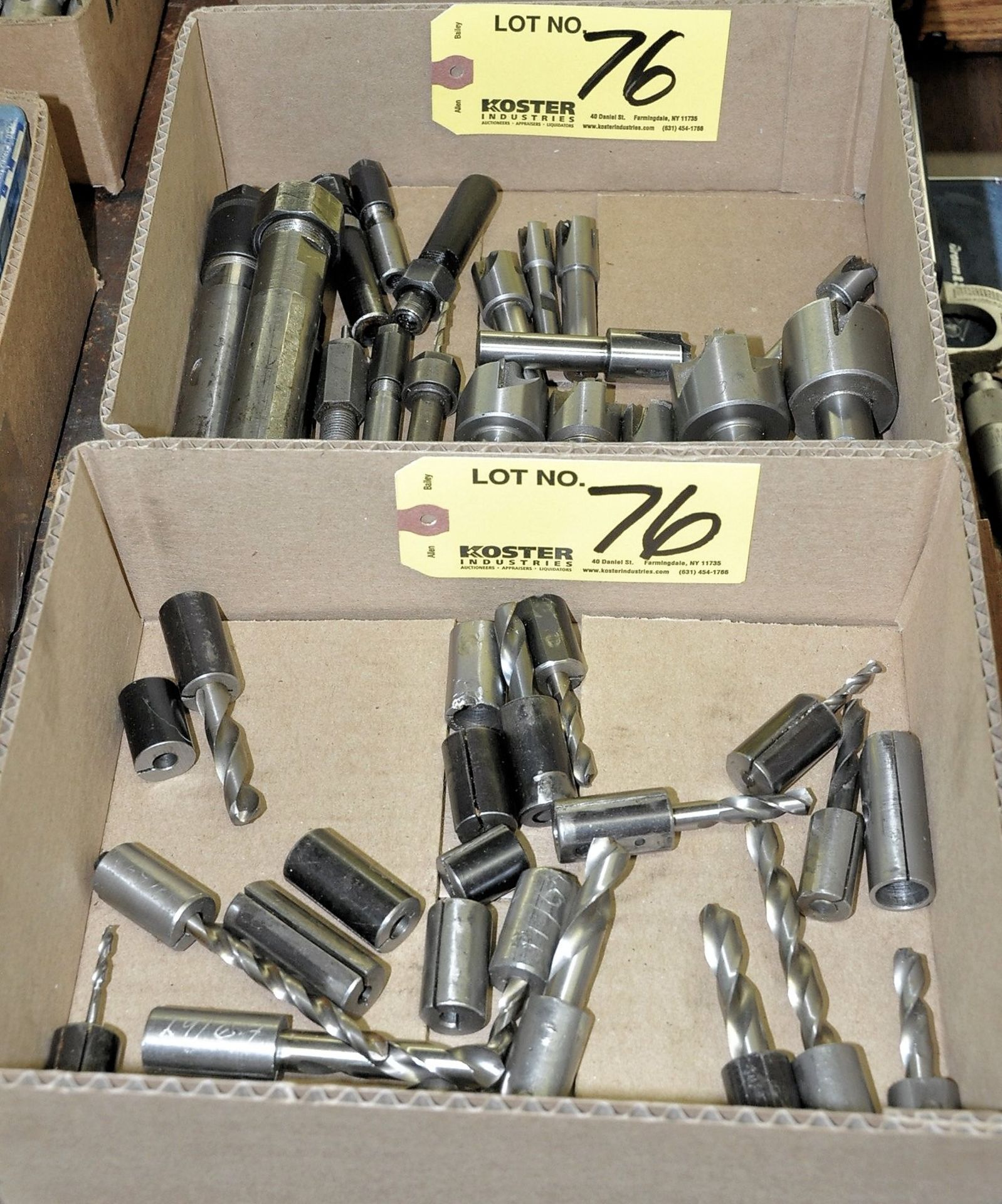 RADIUS CUTTERS AND DRILLS WITH COLLETS IN (2) BOXES