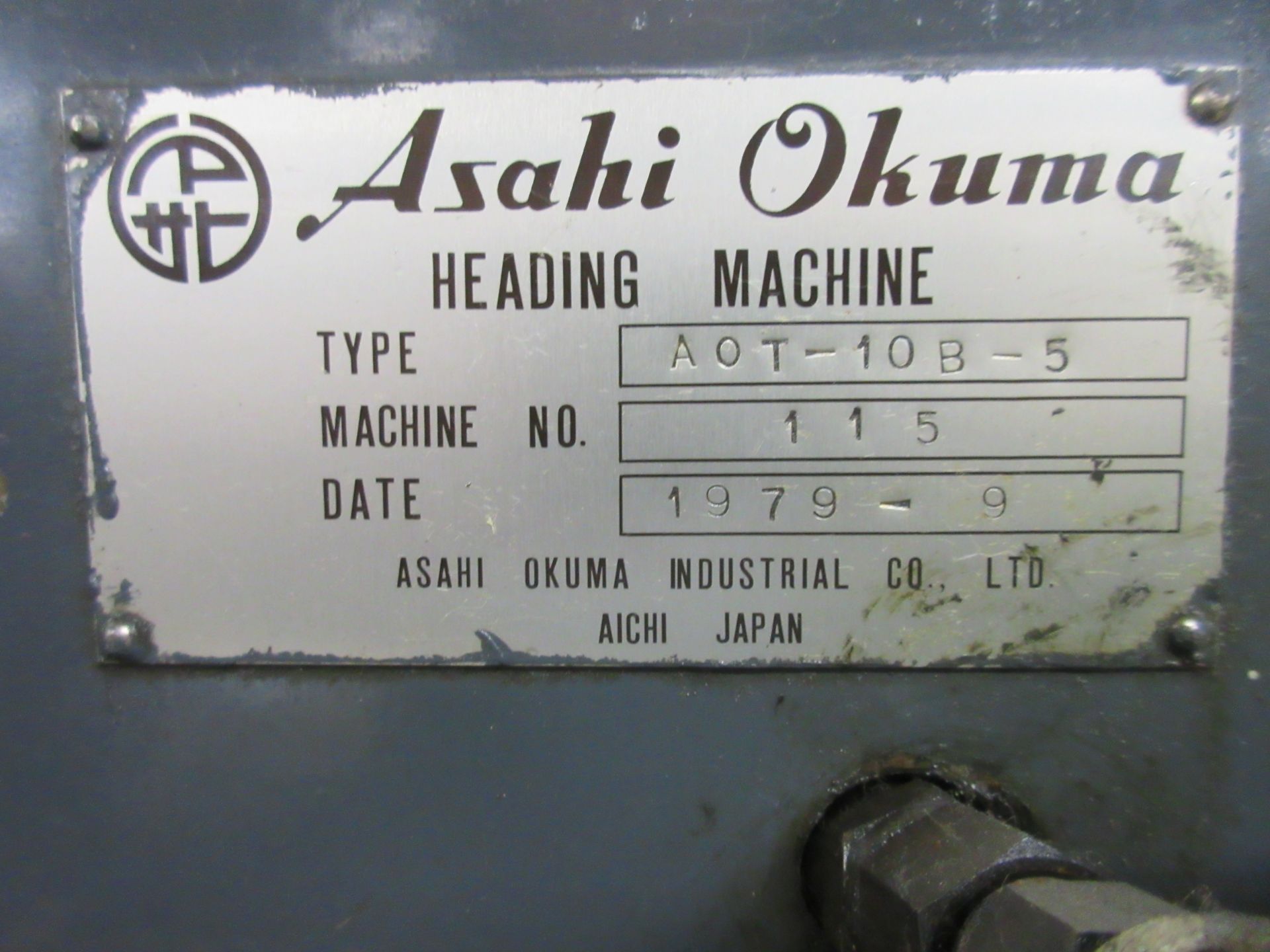 ASAHI OKUMA MDL. AOT-10B 10mm 2-DIE COLD HEADER, 0.383 WIRE SIZE, 3 MAX LENGTH UNDER HEAD, [2] - Image 15 of 15