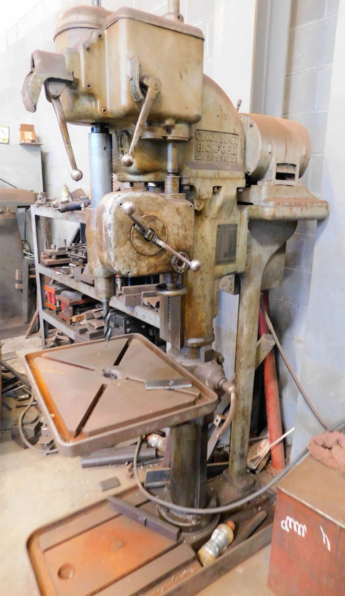 CINCINNATI BICKFORD SUPER SERVICE 21" FLOOR TYPE DRILL PRESS, 17" X 23" TABLE, S/N: 1L3202 - Image 2 of 2