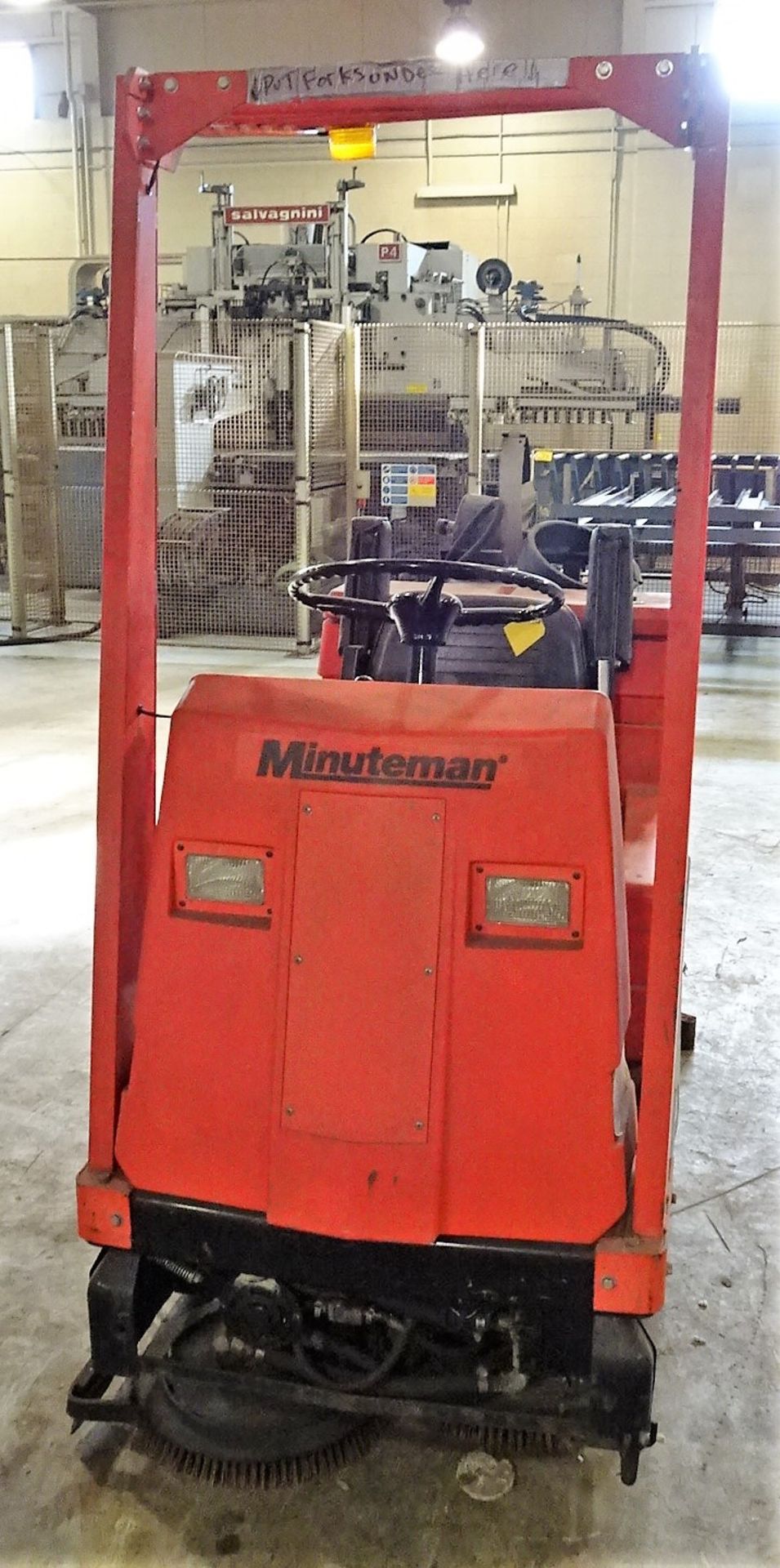 MINUTE MAN MDL. MC34000 16 HP PROPANE RIDE-ON FLOOR SCRUBBER, S/N: 74510006, (NO BATTERY, AS IS)