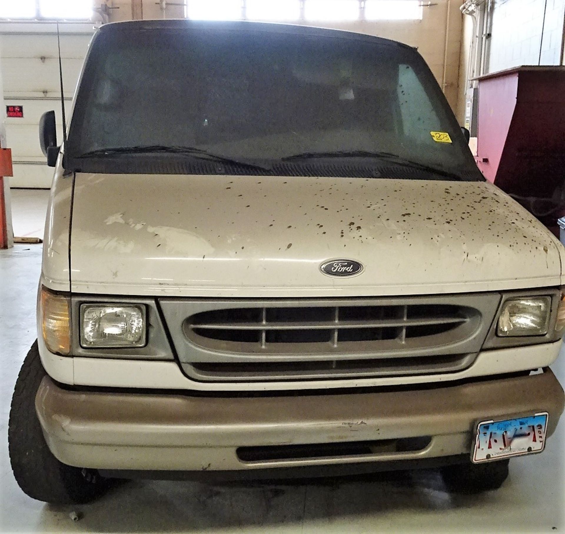 2002 FORD CARGO VAN WITH TRITON V8 MOTOR, 207,324 MILES, DRIVER COMPARTMENT SAFETY CAGE, VIN