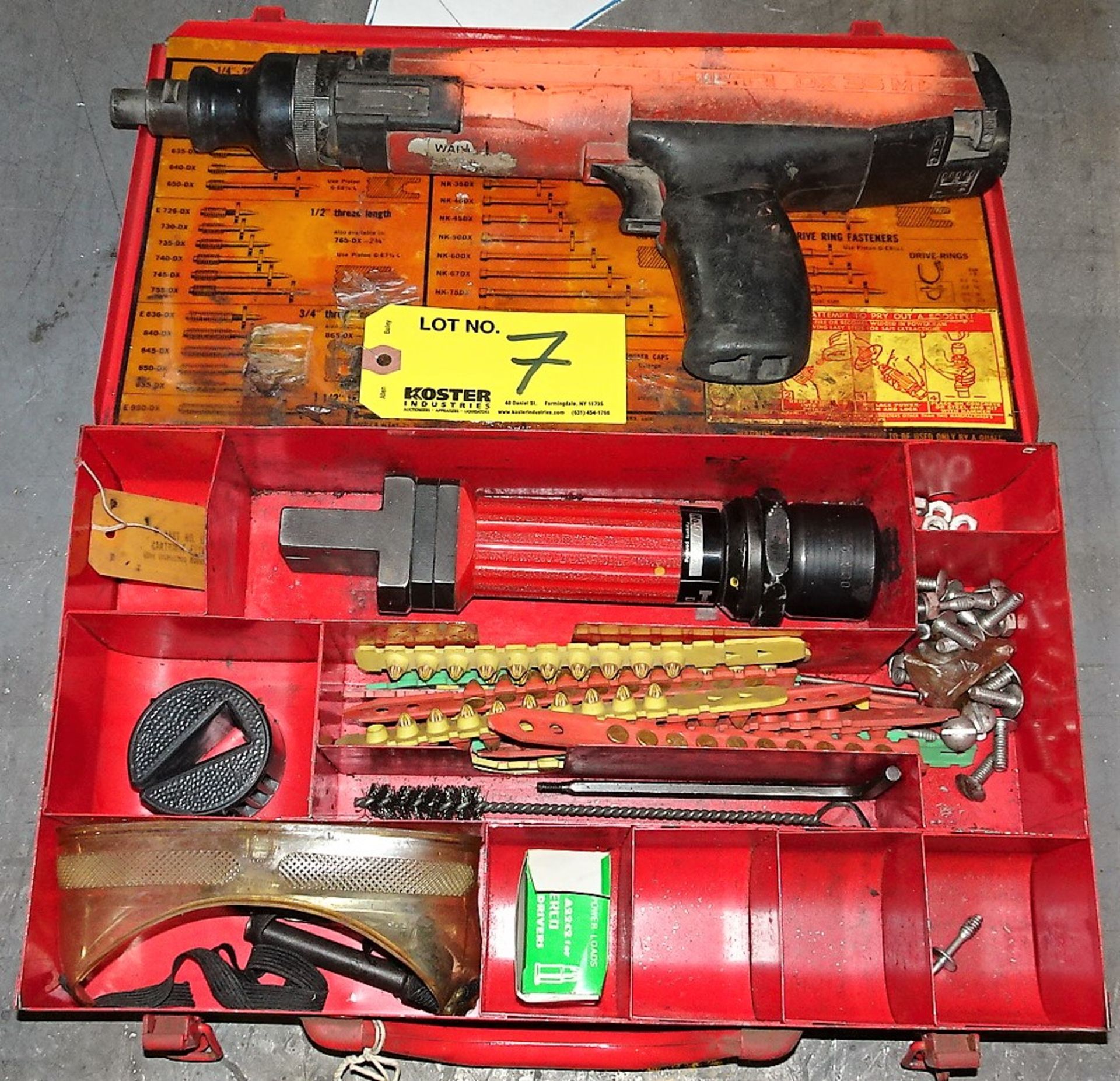 (1) HILTI DX 100L PISTON DRIVE TOOL, (1) HILTI DX 36M 22 CALIBER NAIL GUN