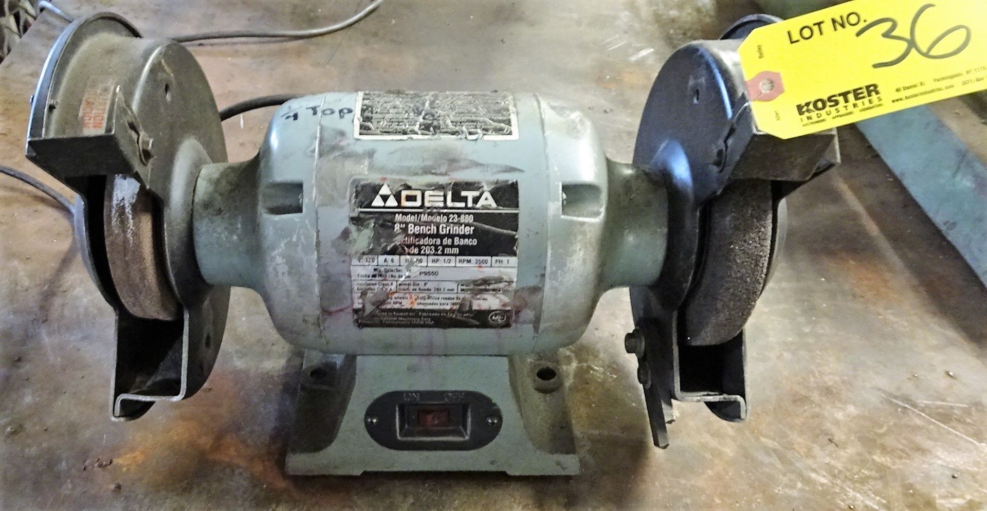 DELTA MDL. 23-880 8" DOUBLE-ENDED BENCH GRINDER