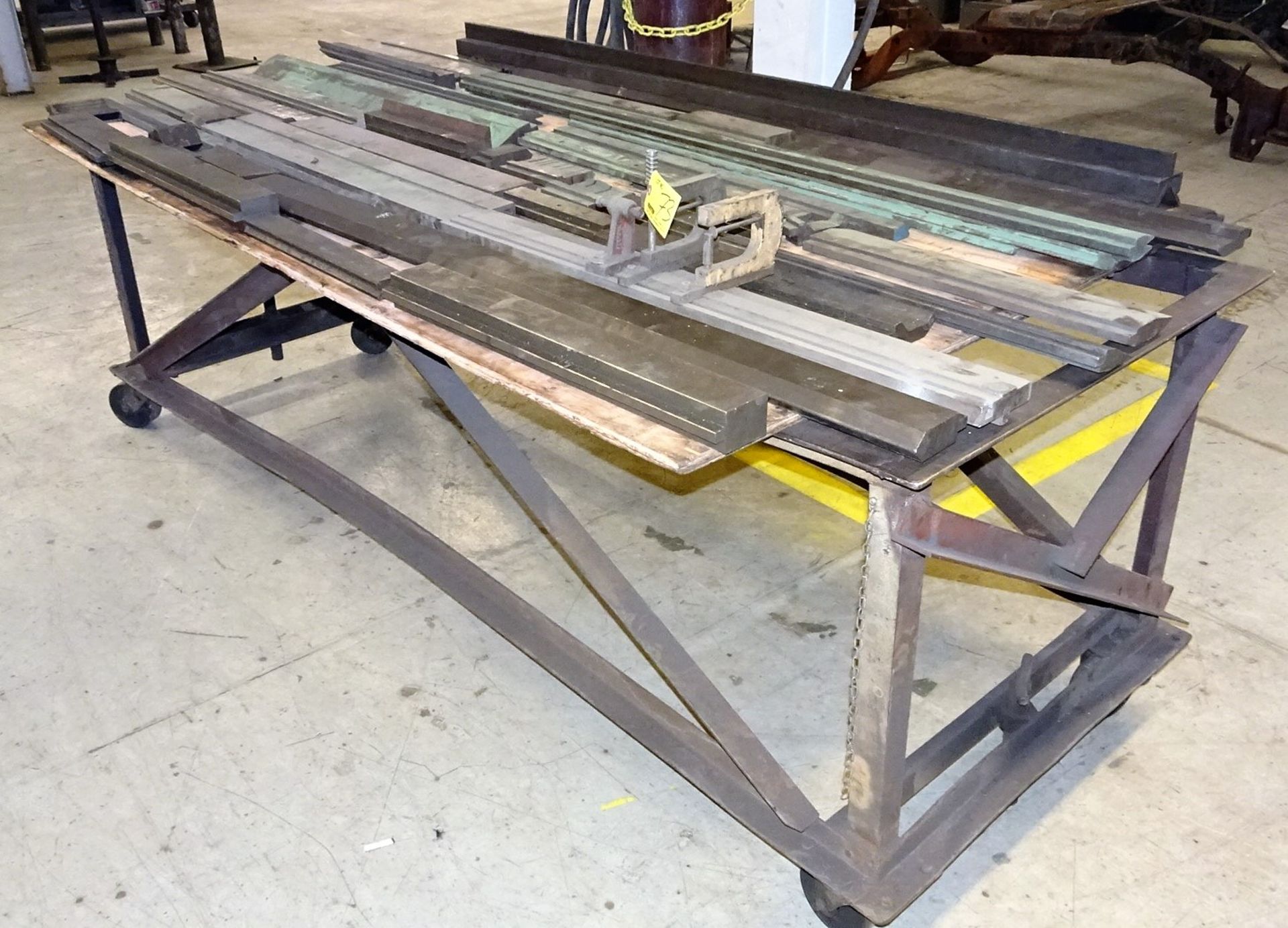 LOT OF PRESS BRAKE DIES ON HEAVY DUTY STEEL TABLE, PLEASE SEE PHOTOS - Image 2 of 3