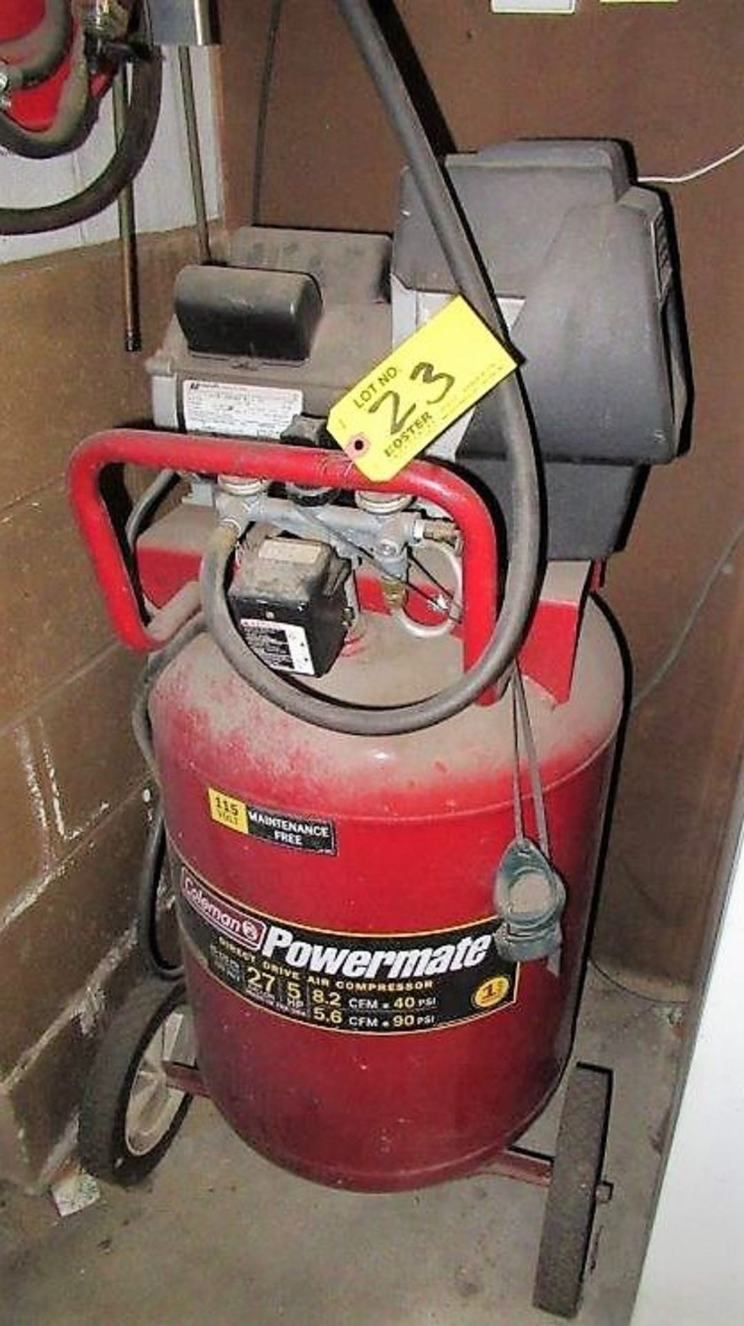 COLEMAN POWERMATIC 5HP 27-GAL. VERTICAL PORTABLE AIR COMPRESSOR