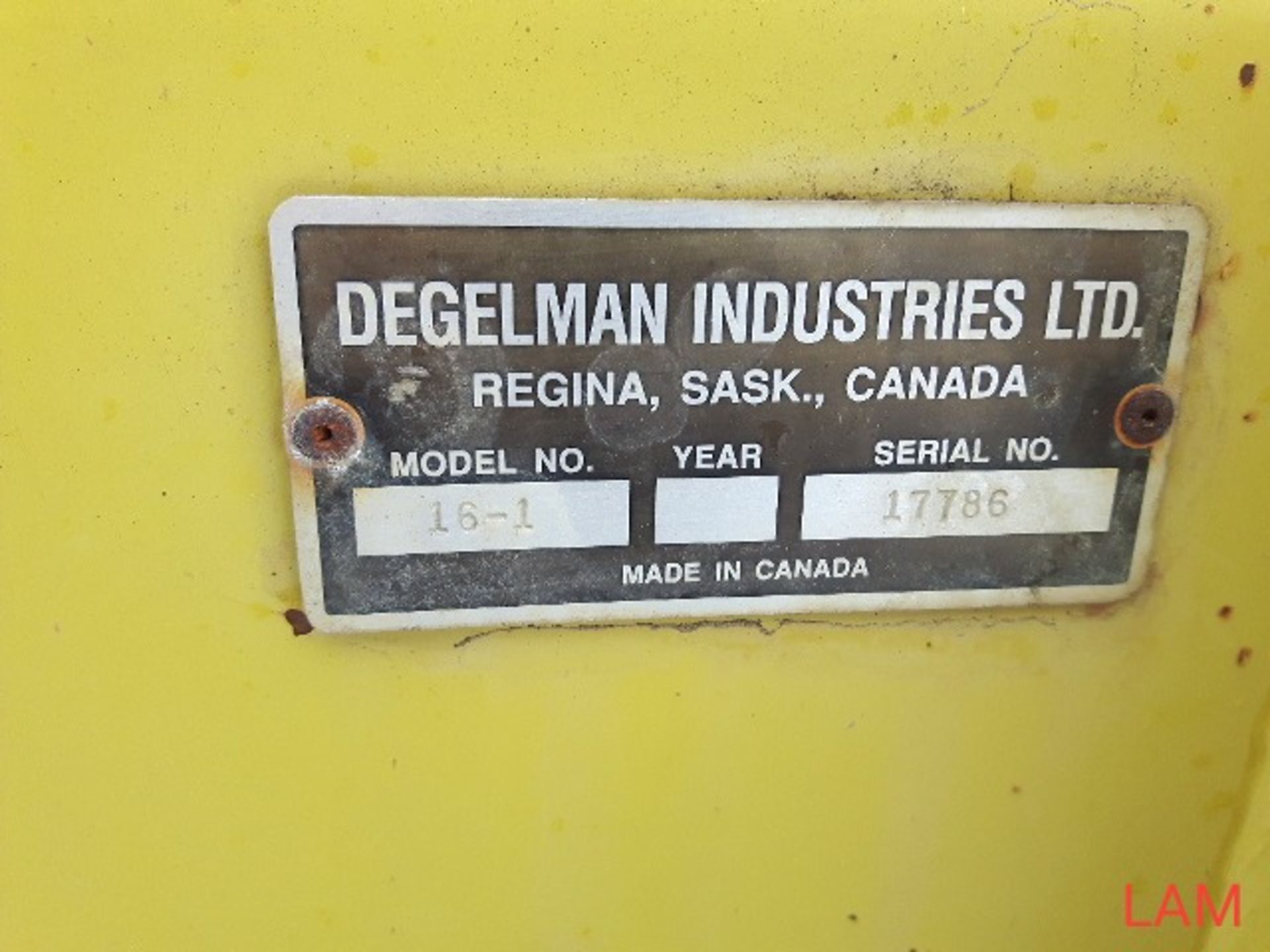 16ft Manuel Angle Degelman Blade sn 17786 (Removal of Blade is the buyers resposibility) - Image 3 of 3