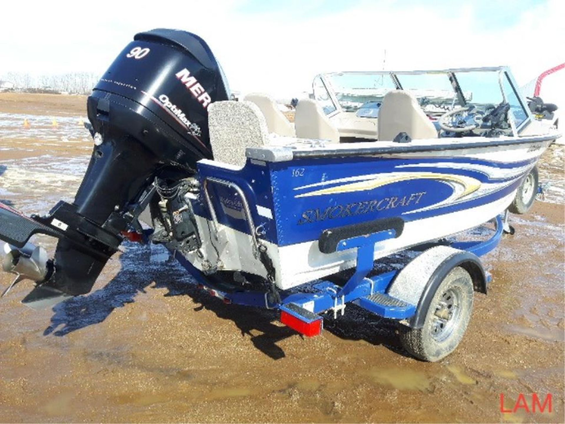 2010 Smokercraft 162 Ultima Boat sn SMK40850E910 C/W 90hp OPTI Mercury Outboard Kicker, sn 1B801112, - Image 4 of 13