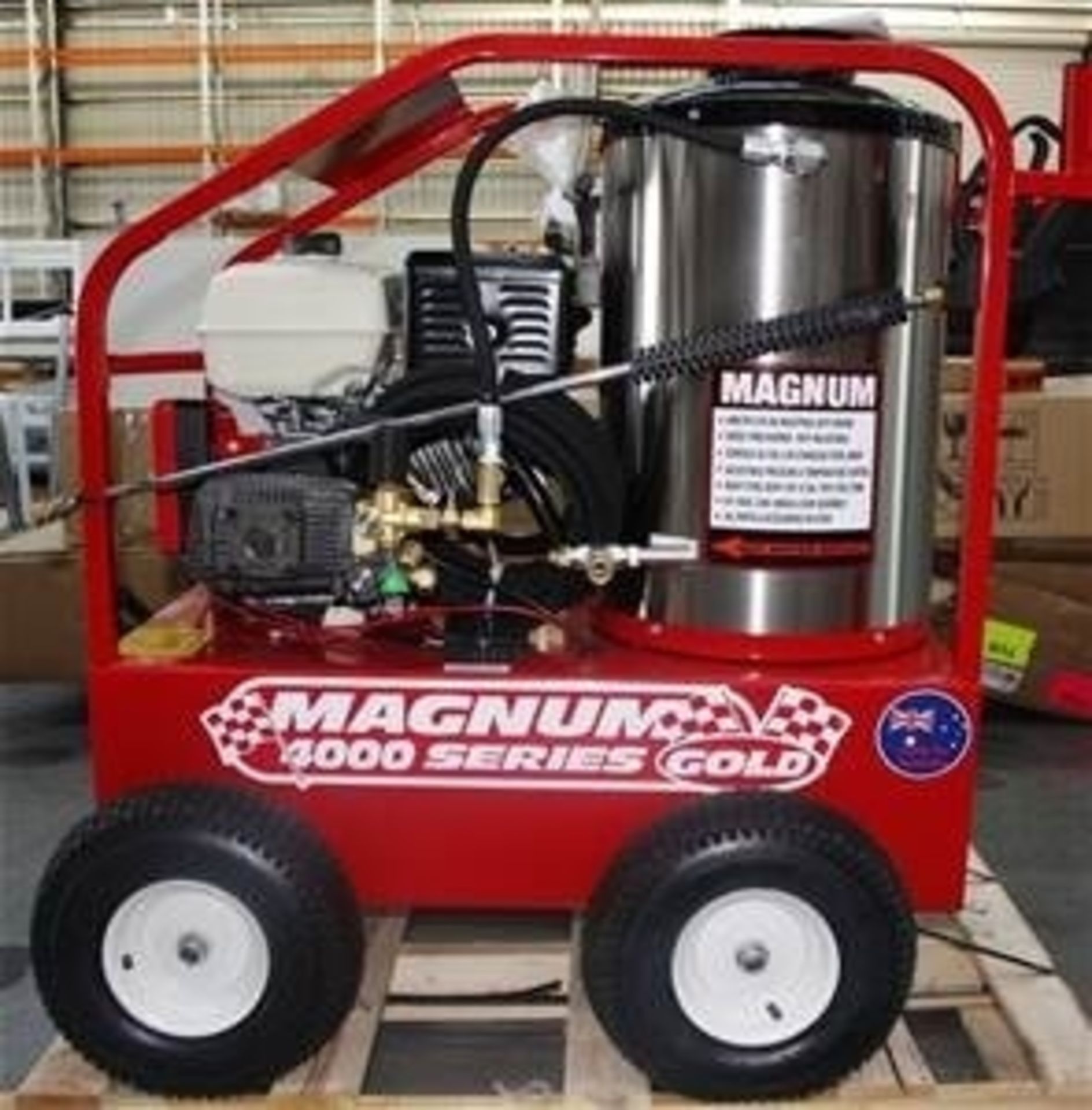 Easy Kleen Dsl Fired Hot Pressure Washer Magnum 4000 Series Gold 15 hp elec start eng, 30FT Hose &