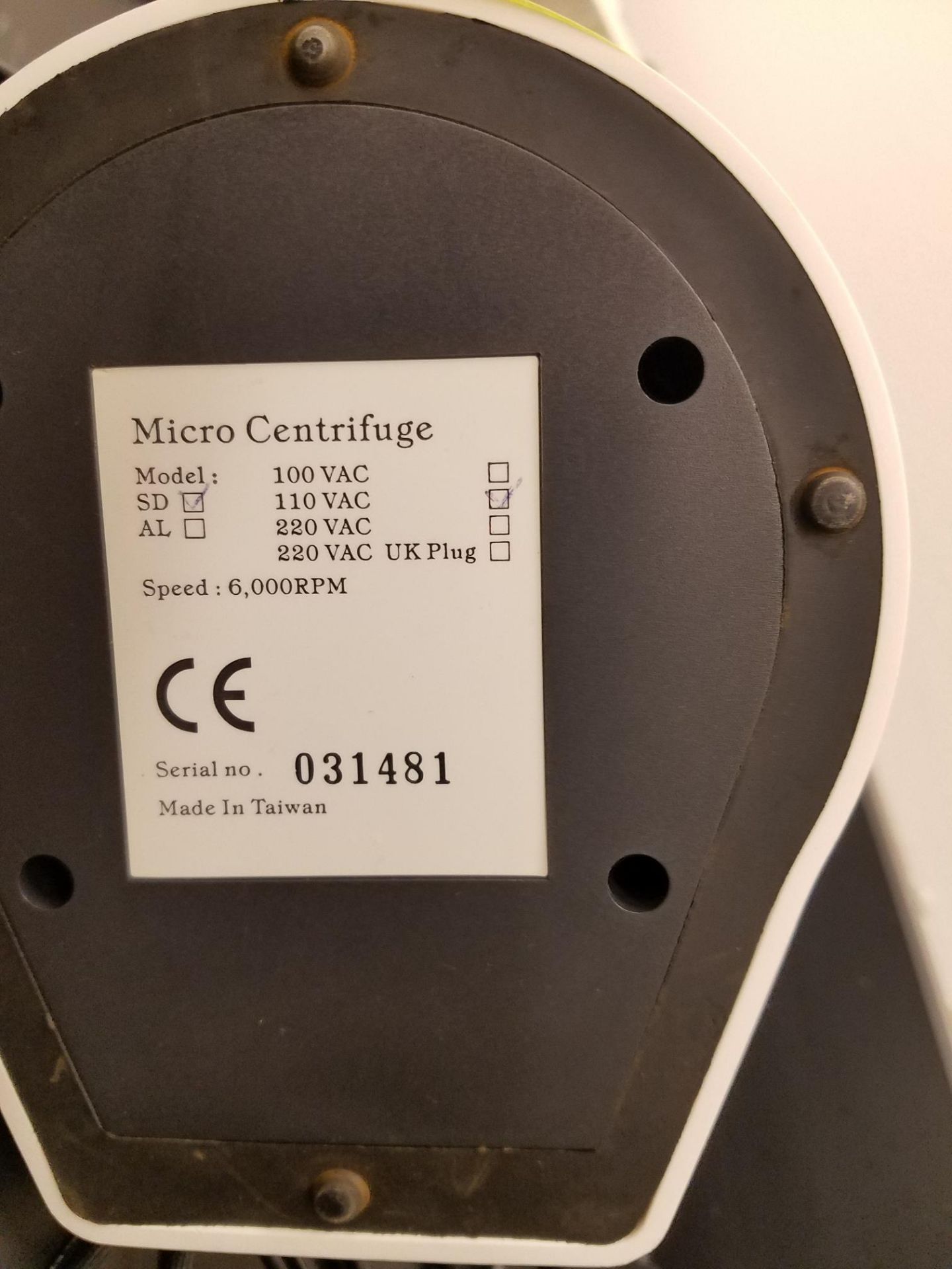 Micro Centrifuge, M# SD, S/N 031481 - Image 2 of 2
