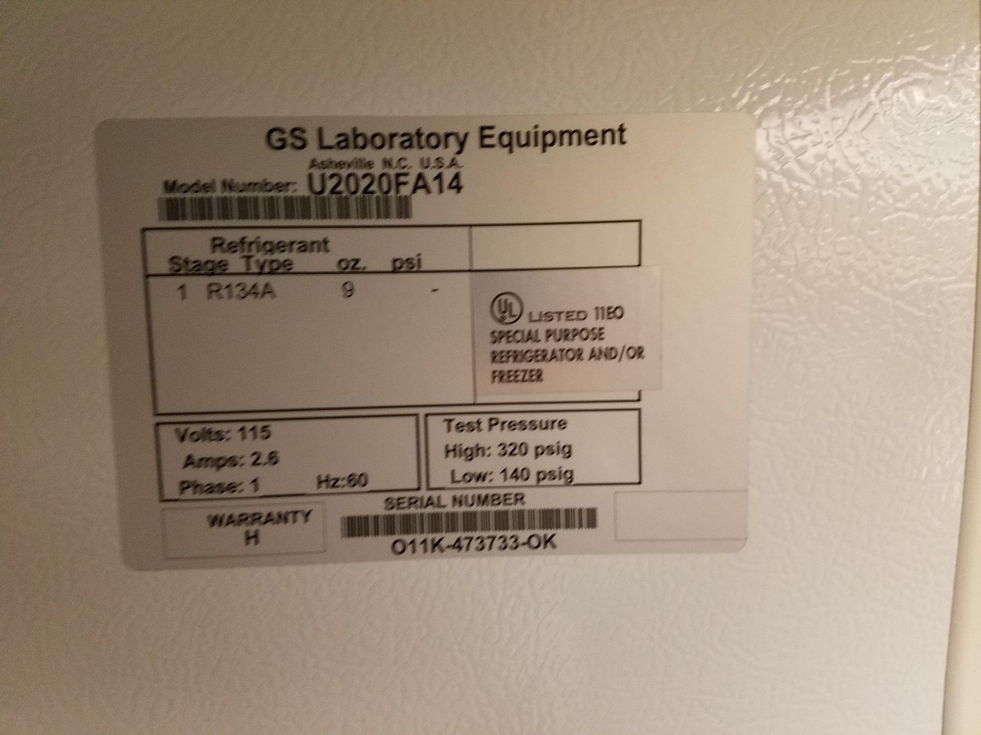 VWR/GS Laboratory Upright Freezer, M# U2020FA14 - Bild 2 aus 3