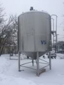 Walker 2,000 Gal. Dome-Top Cone-Bottom S/S Processor, Model PZ-CB, S/N SPG-19338 THA, Equipped