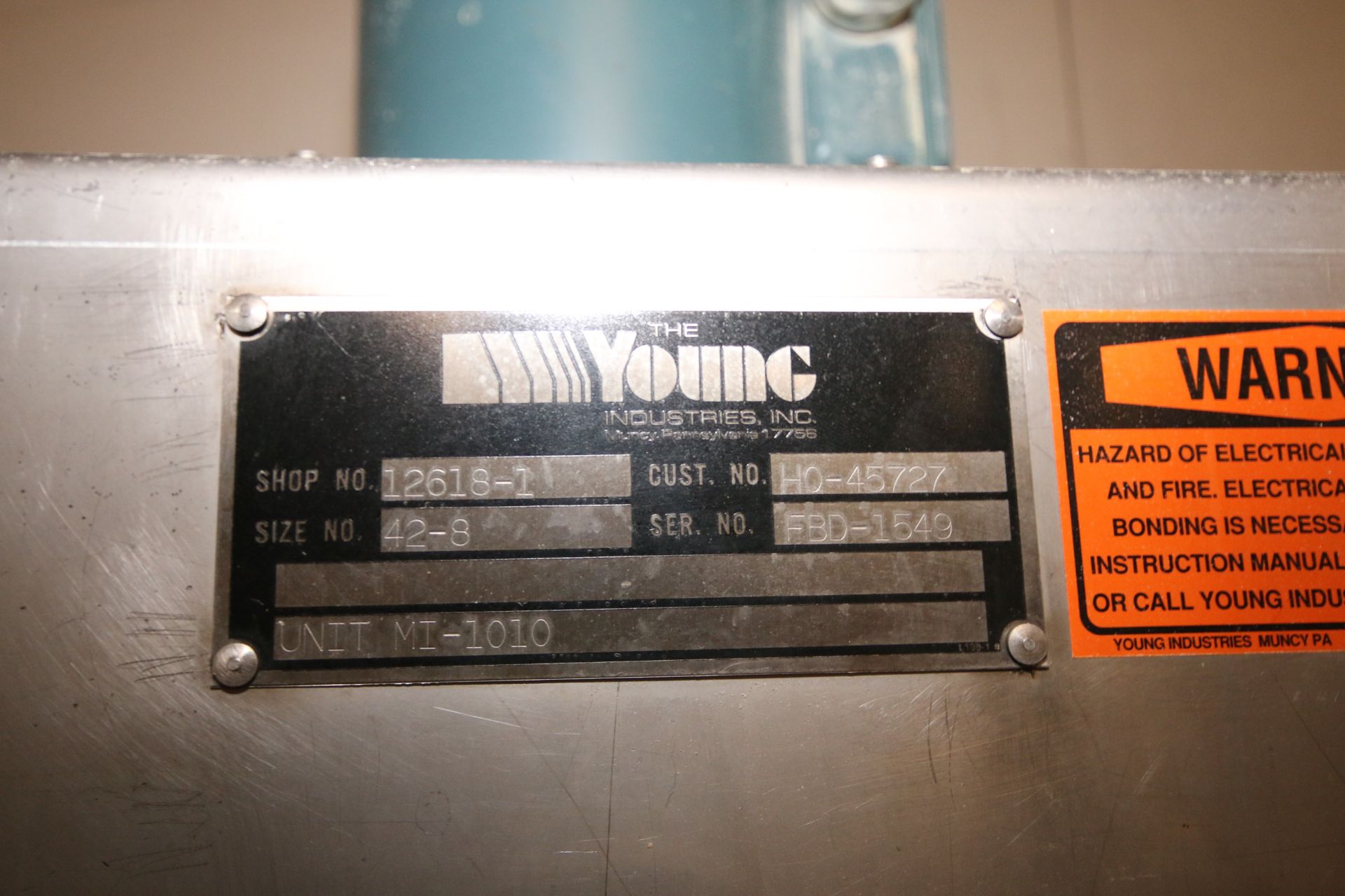 Young Industries S/S Skid-Mounted Self-Contained Filter/Bag Dump Station with Onboard 8-Bag Dust - Image 11 of 11