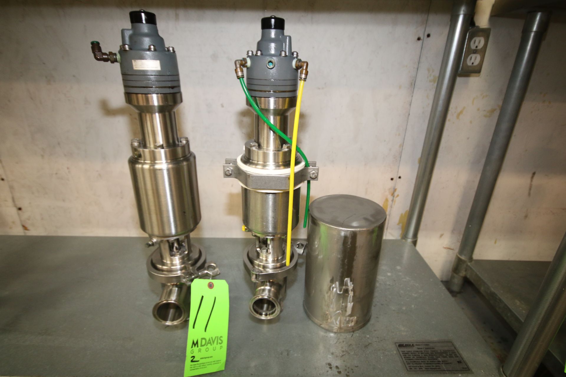 2011 Tri-Clover 2" 2-Way Clamp Type Long Stem S/S Air Valves, Model 761 with Siemens Tops, Model