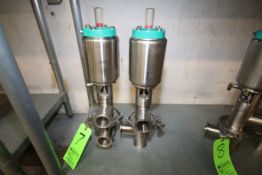 Tri-Clover 2" 3-Way Clamp Type Long Stem S/S Air Valves, Model 761 (Additional $25 Fee Applies For