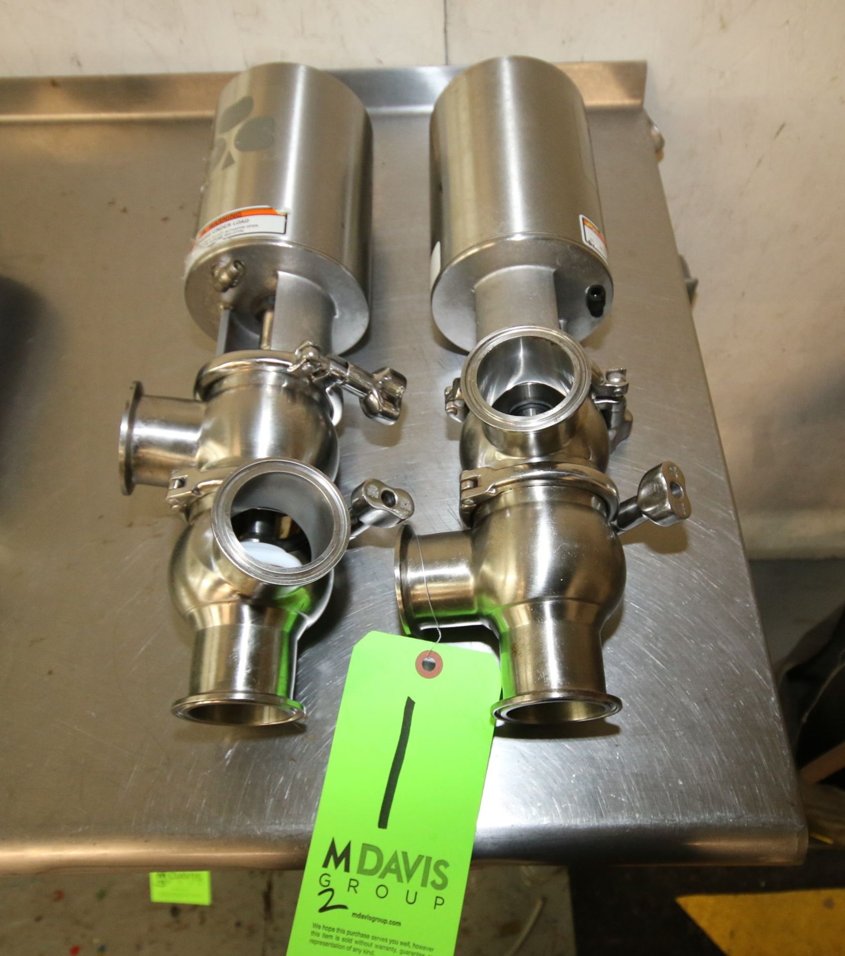 2009 Tri-Clover/Alfa Laval 2" 3-Way Clamp Type Long Stem S/S Air Valves, Type UNIQUE SSV, S/N