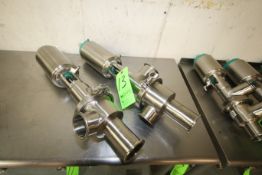 Tri-Clover 2-1/2" 3-Way Clamp Type Long Stem S/S Air Valves, Model 761 (Additional $25 Fee Applies