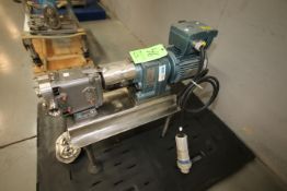 Waukesha/Cherry Burrell Positive Displacement Pump, Model 15, S/N 116185 with 1-1/2" x 1-1/2"