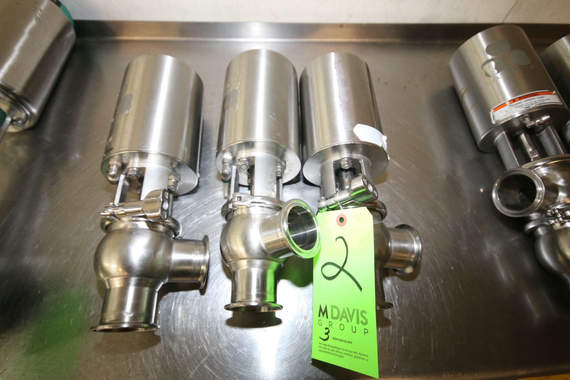 2007 Tri-Clover/Alfa Laval 2" 2-Way Clamp Type S/S Air Valves, Type UNIQUE 7000, S/N 5013506, S/N