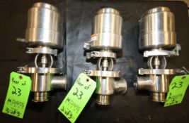 Tri-Clover 2" 2-Way Clamp Type S/S Air Valves, Type 361 (Rigging/Loading Fee: $25. Additional