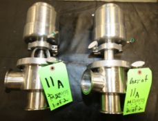 Tri-Clover 2-1/2" 2-Way Clamp Type S/S Air Valves (Rigging/Loading Fee: $25. Additional Packaging