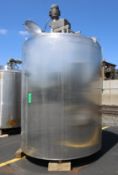 Cherry Burrell 2,200 Gal. Dome Top S/S Processor, S/N E-397-89, with Bottom & Side Sweep Agitator