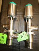 Tri-Clover 2" 3-Way Long Stem Clamp Type S/S Air Valves, Model 761 (Rigging/Loading Fee: $25.