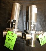 Tri-Clover 2" 3-Way Clamp Type S/S Air Valves, Model SRC-GC-3A-2-9A-20H, (1) SN 620492-09 (Rigging/