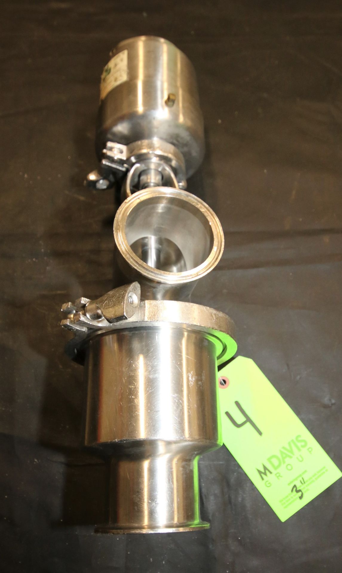 Tri-Clover 3" 3-Way Long Stem Clamp Type S/S Air Valve, Model 361 (Rigging/Loading Fee: $25.