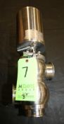 Sudmo 3" 3-Way Long Stem Clamp Type S/S Air Valve, Order #113810, S/N 111141443 (Rigging/Loading