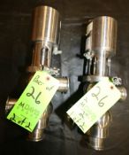 Sudmo 2" 3-Way Long Stem Clamp Type S/S Air Valves, S/N 202472 (Rigging/Loading Fee: $25. Additional