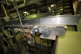 ~8 ft. L Conveyor System with 18" W Intralox Conveyor with Flights, Side Rails & Electric Drive,