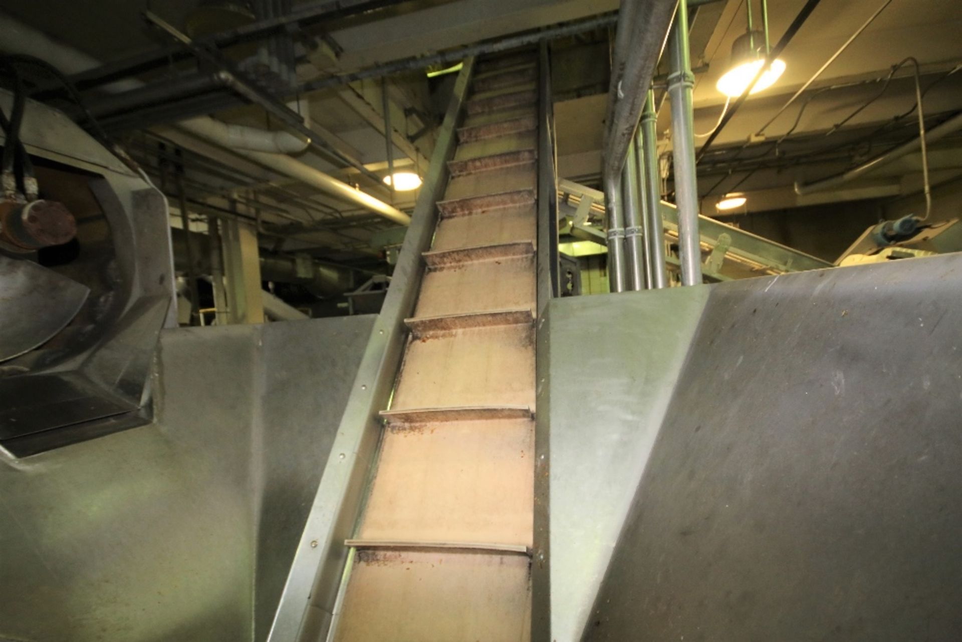 Odenberg 25 ft. L S/S Inclined Belt Conveyor / Hopper System with 23" W Belt, 19" Flights, Side - Image 3 of 5