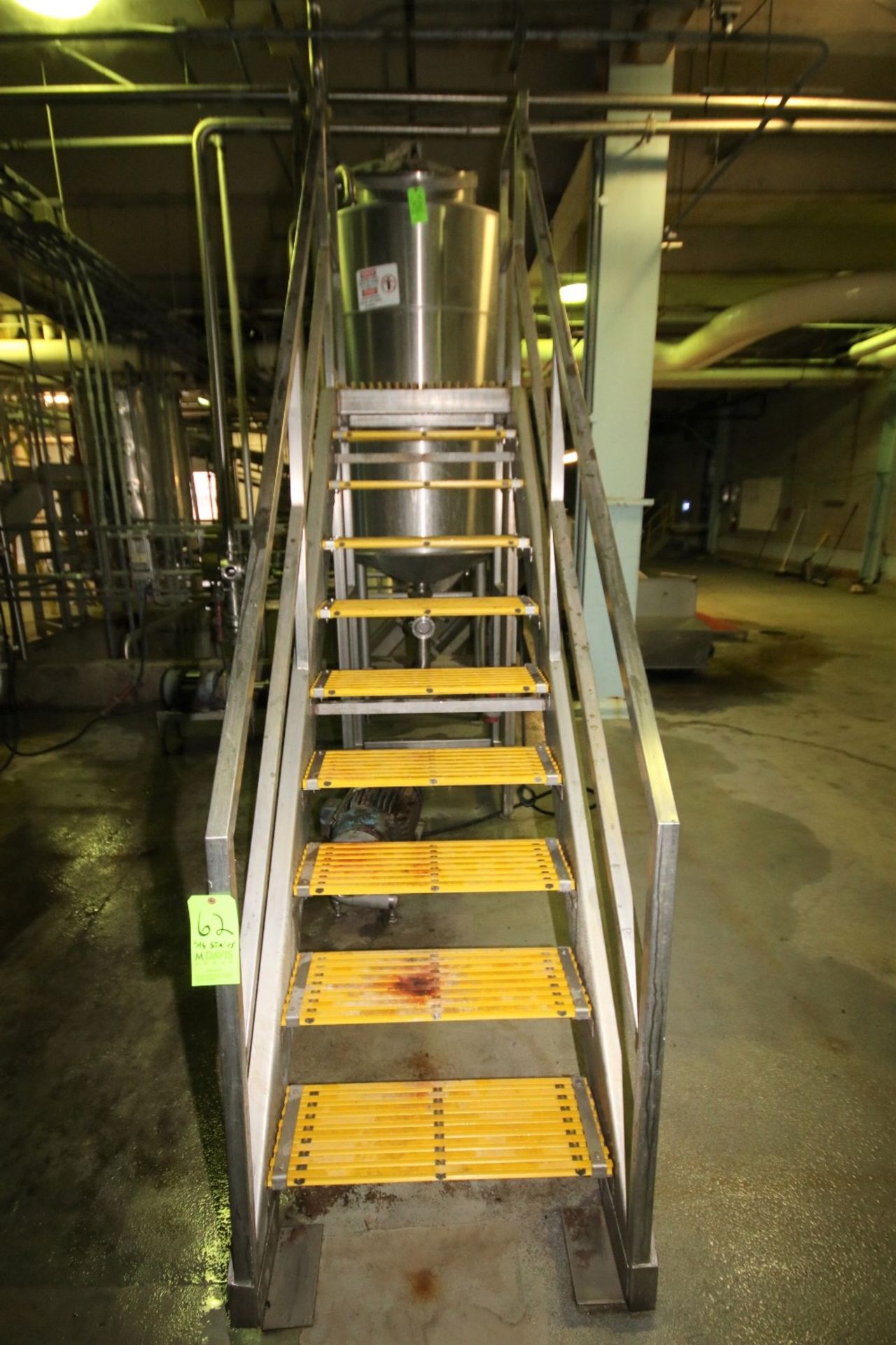 ~7 ft. H S/S Tank Platform Stairs with ~30" W x 24" L Platform & Handrail, (Used with Lot 60 Tank) - Image 2 of 2