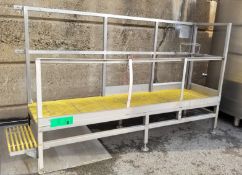 ~8 ft. L x 28" W x 20" H S/S Operators Platform with Handrail and Plastic Grating