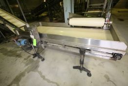 ~8 ft. 9" L S/S Inspection Conveyor System, with 34 1/2" W Belt with, S/S Siderails, SEW Electric