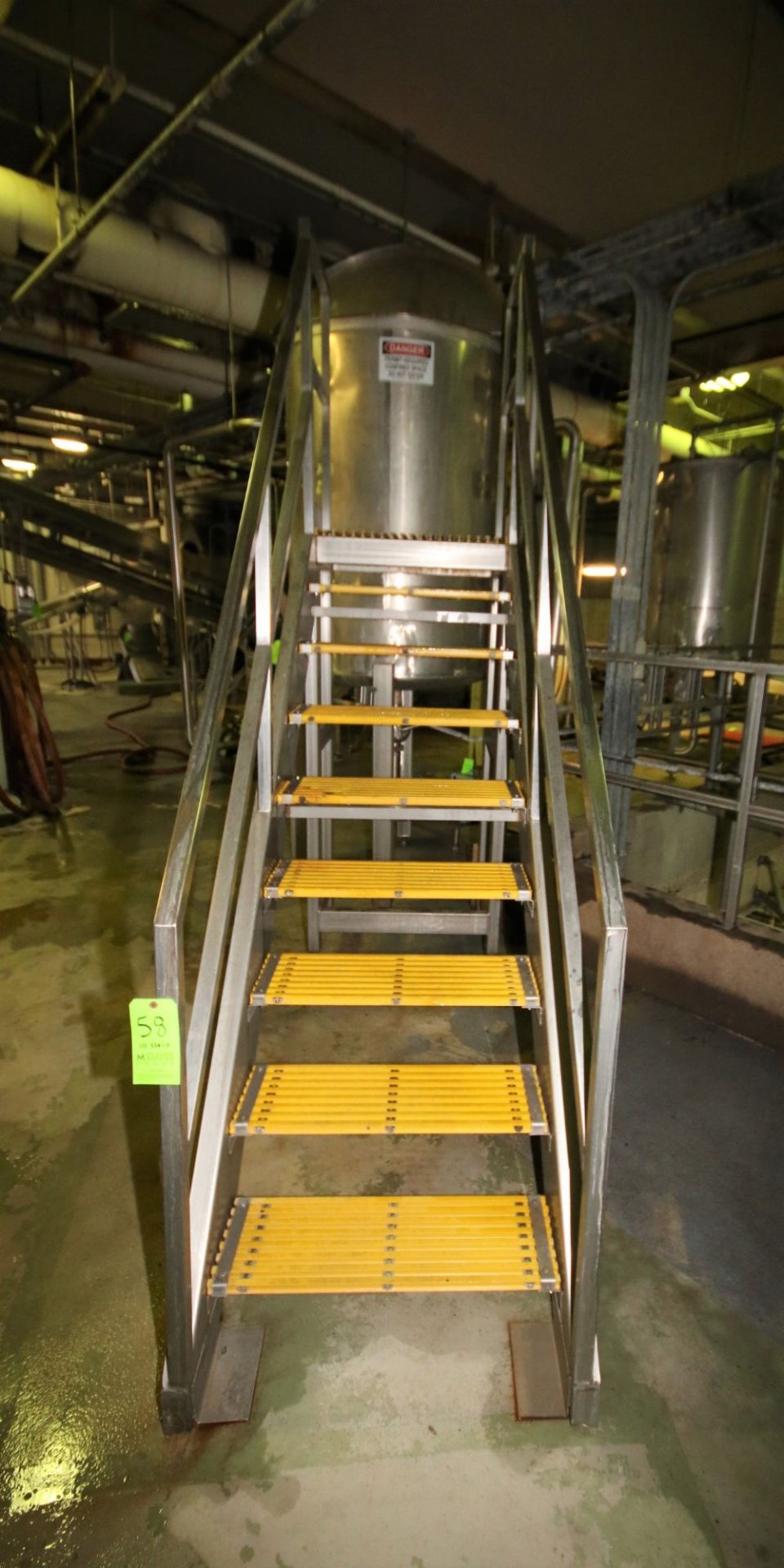 ~6 ft. 4" H S/S Tank Platform Stairs with ~30" W x 24" L Platform & Handrail, (Used with Lot 56 - Image 2 of 2