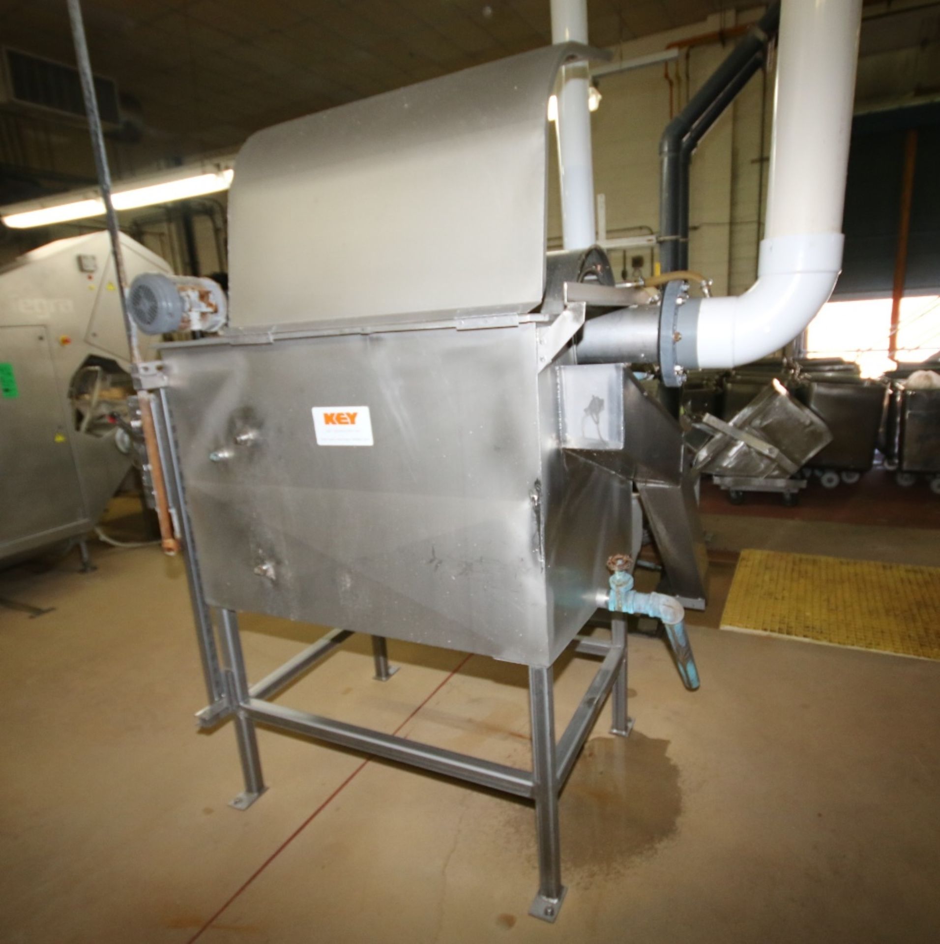 Key S/S 18" W x 34" L x S/S Rotary Drum Screen / Fume Tank, with Electric Drive Motor, S/S Frame & - Image 4 of 5