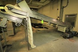 16 ft. L S/S Inclined Conveyor System, with 24" W Intralox Belt with 8" Flights, Siderails, SKK