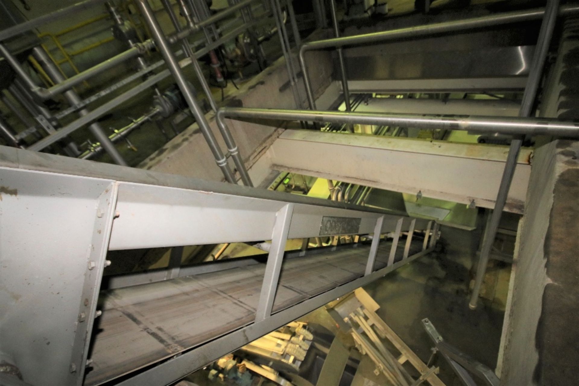 Odenberg 25 ft. L S/S Inclined Belt Conveyor / Hopper System with 23" W Belt, 19" Flights, Side - Image 4 of 5