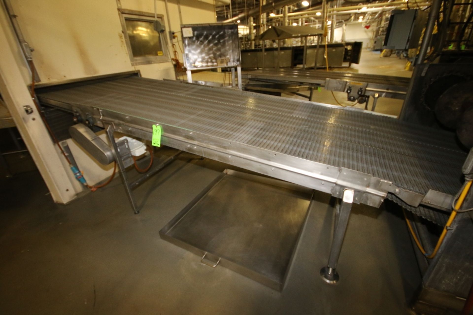 ~22.5 ft. L S/S Discharge Conveyor with (3) 18" W Plastic Belt, Drive and S/S Legs