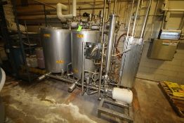 2011 Skid-Mounted 2-Tank CIP System with (2) ~300 S/S Tanks, Alpha Laval 10 hp Pump, S/S Shell and