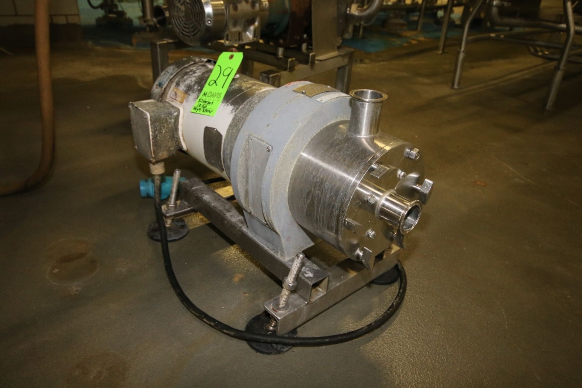 Silverson 10 hp High Shear Pump, Model 450LS, S/N 450LSP2503 with 2" x 2" Clamp Type S/S Head and