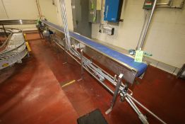 ~18 ft L. S/S Conveyor with 8" W Metering Belt, (2) Drives, Photoeyes and S/S Legs