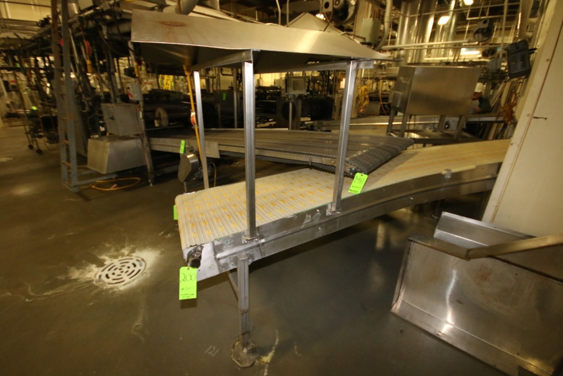 Cooling Bed Infeed Conveyor with ~30 ft. L x 40" W Belt, with Drive and S/S Legs