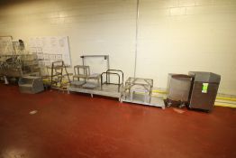 Large Assortment Portable S/S Stands, Racks, Platforms, Tote and Water Bin Frames