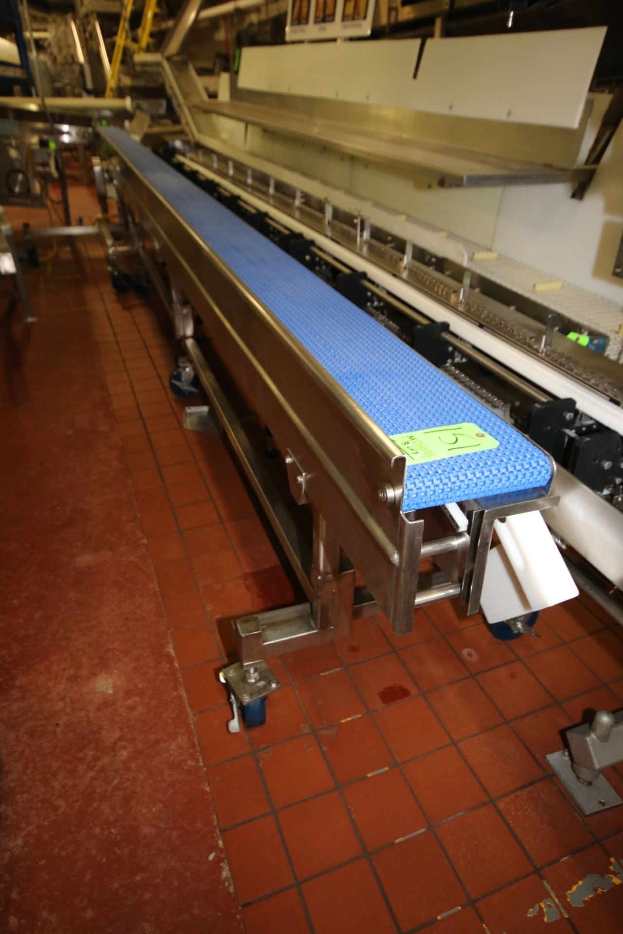 ~20.5 ft.L Each Infeed Conveyor into French Toast Wrappers with 9" W Intralox Belt, S/S Legs, - Image 7 of 7